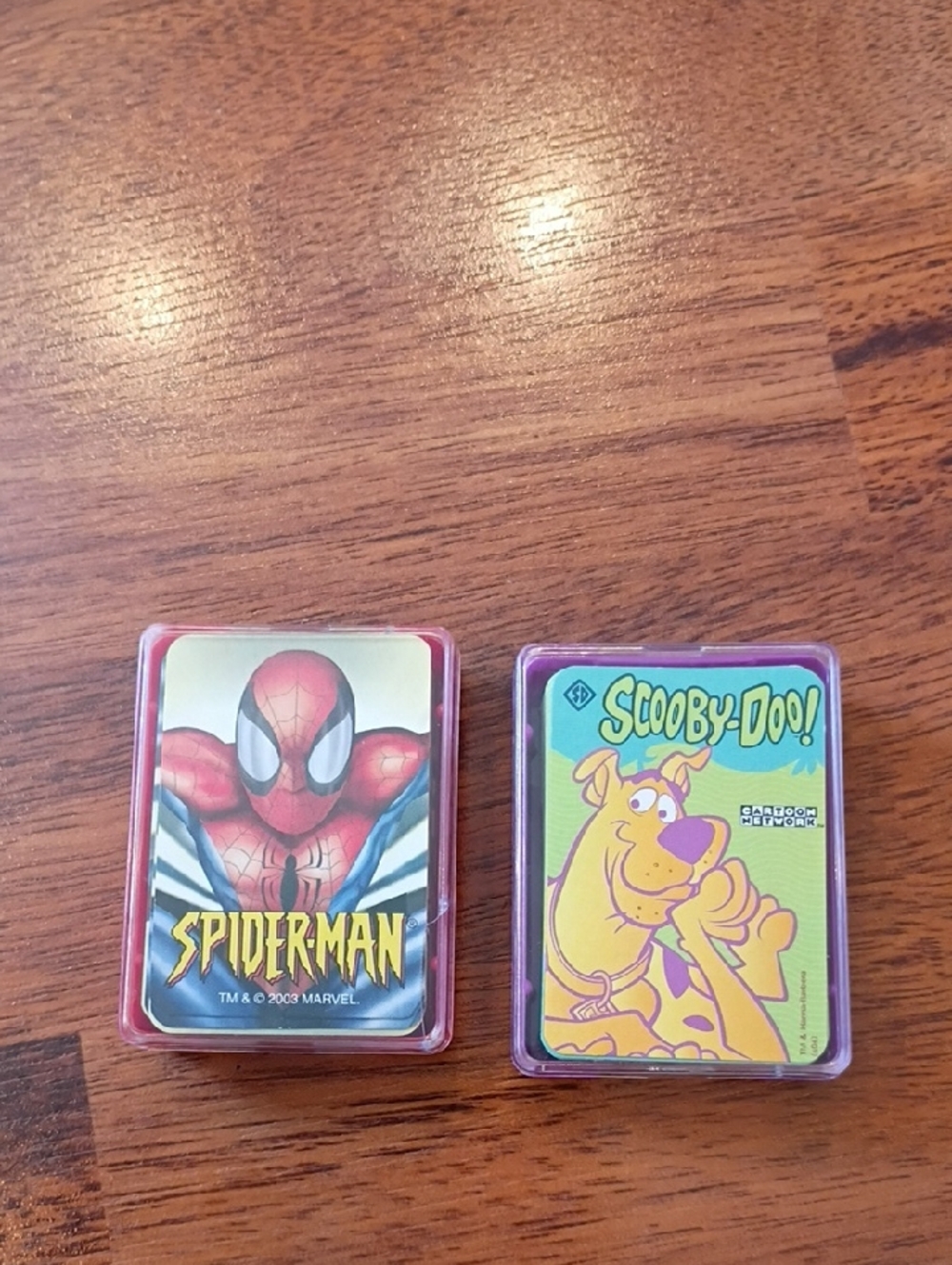 Spiderman and Scooby Doo mini playing cards